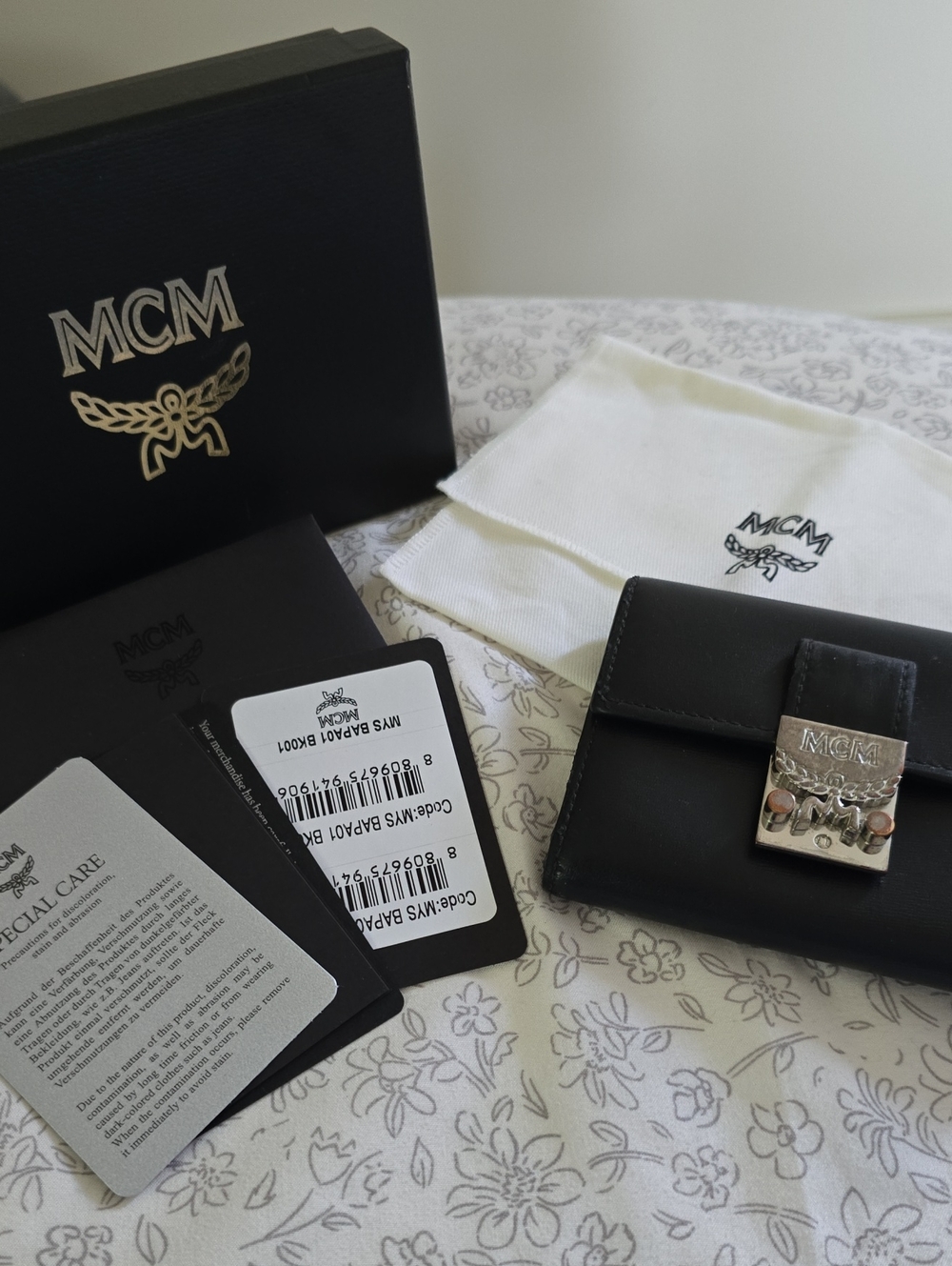 MCM Tracy Trifold Mini Leather Wallet